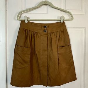 J Crew linen button up front skirt